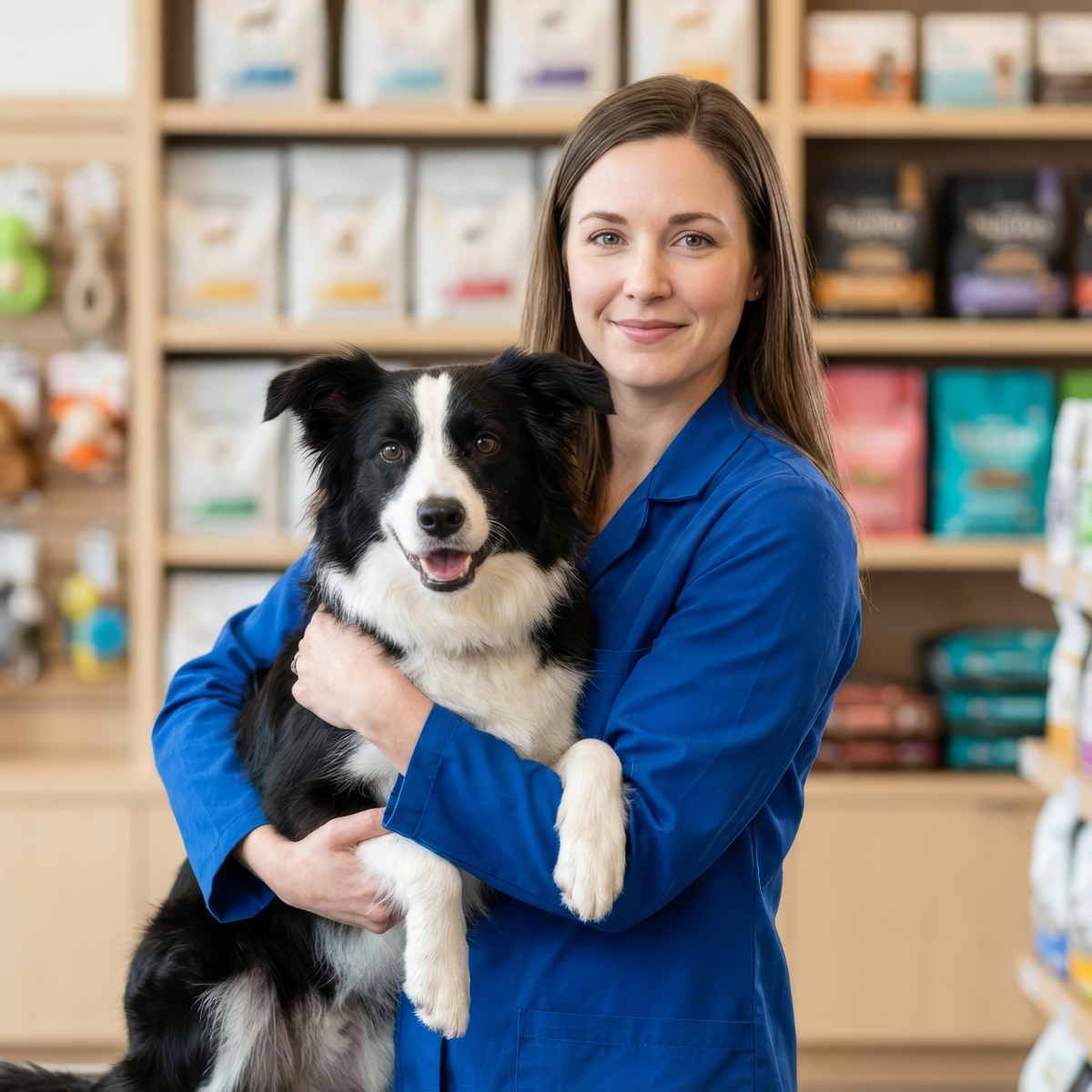 Veterinarian with pet